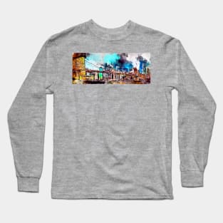 Watercolor Brooklyn Bridge Long Sleeve T-Shirt